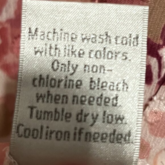 LC Lauren Conrad Womens Ruffle Clip Dot Blouse XL Pink Soft Girl Romantic Sheer - Picture 8 of 8